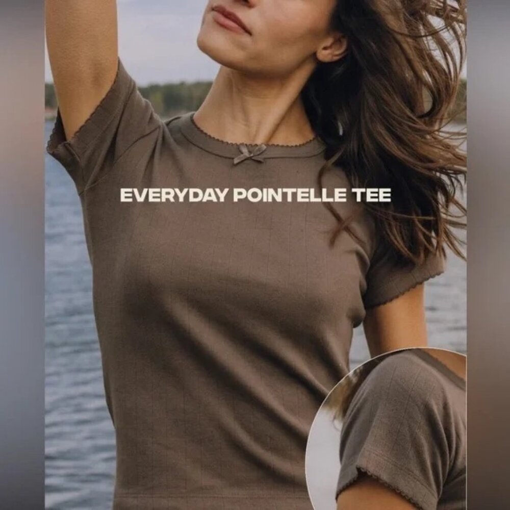 Daily Drills Mocha Pointelle Tee